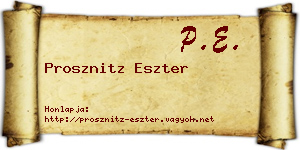 Prosznitz Eszter névjegykártya