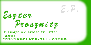 eszter prosznitz business card